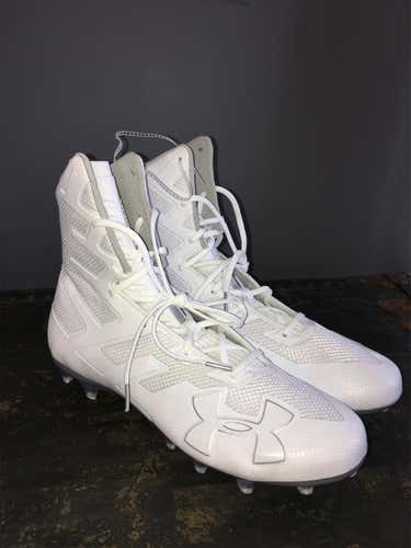 NEW White Men's Under Armour HIGHLIGHT Football Cleats