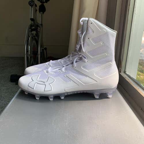 Under Armour Highlight MC Football LAX Cleats White Sz 12 3020266-101