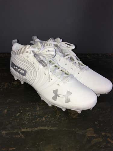 NEW White Men's Under Armour NITRO Football Cleats