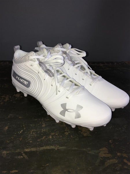 NEW White Men's Under Armour NITRO Football Cleats
