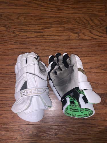 White Used Player's Maverik Max 13" Lacrosse Gloves