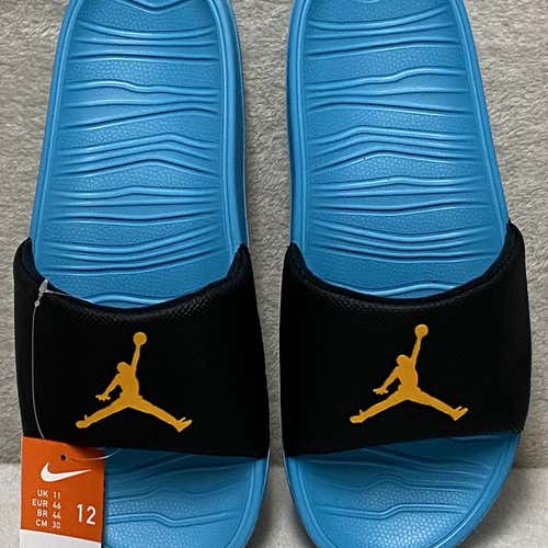 NIKE Jordan Break Slide "Black Blue Fury" Men's Size 11 H2O Slides AR6374-074