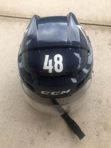 Blue Used Small CCM Vector V08 Pro Stock Helmet Colorado Avalanche Rosen Game Used 19-20