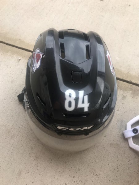 Black Used Medium CCM Resistance Pro Stock Helmet Colorado Avalanche