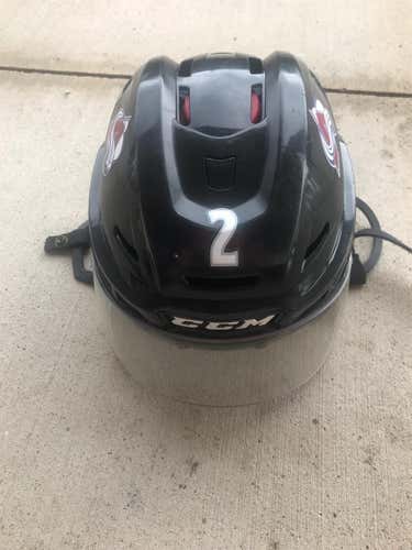 Black Used Medium CCM Resistance Pro Stock Helmet Colorado Avalanche Stock