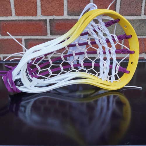 New Custom Strung And Dyed Clutch 4X Lacrosse Head with Traditional Pocket