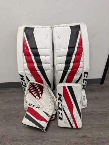 Used 34"+1 CCM Regular Extreme Flex E3.5 Goalie Full Set- Chicago colors Senior