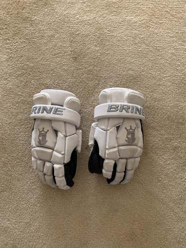 White Used Brine 13" Goalie Gloves
