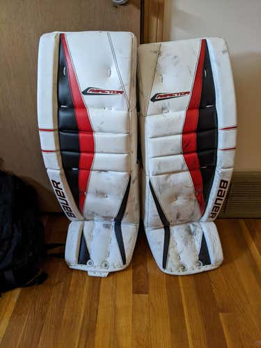 Red Used Senior 35+1" Bauer Reactor 7000 Goalie Leg Pads