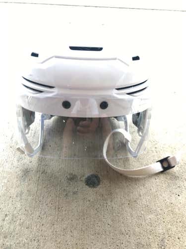 White Used Medium Warrior Alpha One Pro Pro Stock Helmet Colorado Avalanche Stock