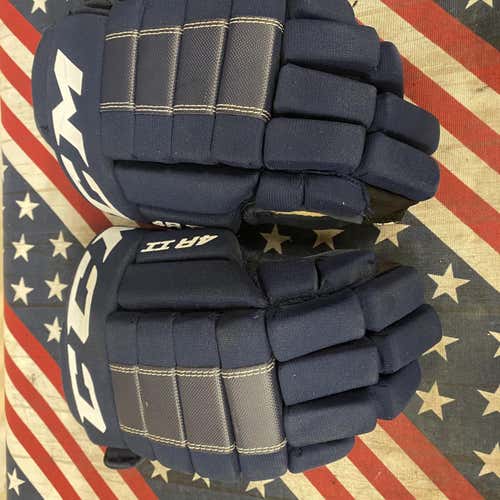 Navy Blue Used CCM 4R II 14" Hockey Gloves-149140