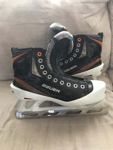 Used Bauer Pro Regular Width Size 9.5 Hockey Goalie Skates