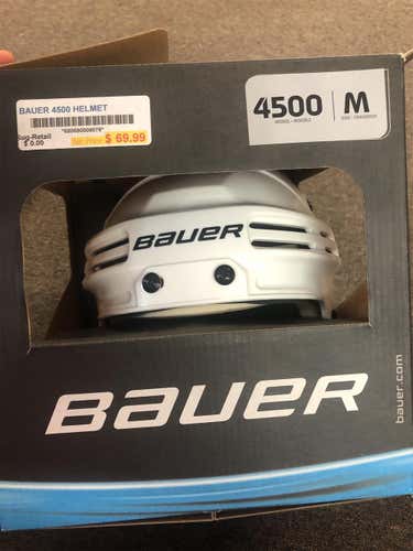 White Used Medium Bauer 4500 Helmet