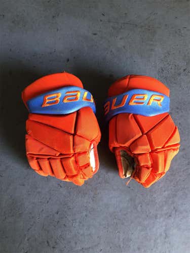 Orange Used Bauer Vapor 1X 13" Pro Stock Gloves