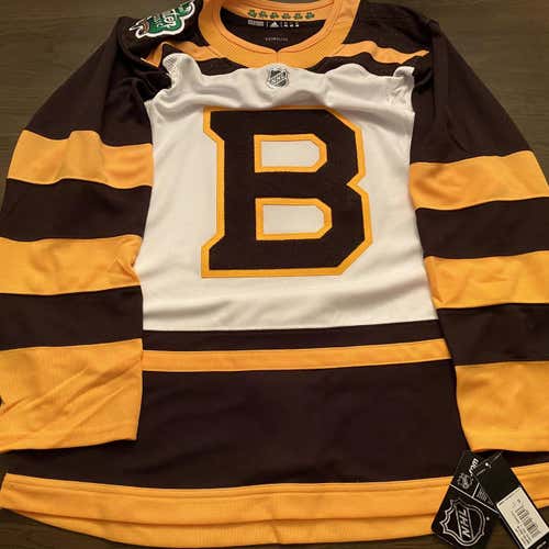 Authentic NWT Boston Bruins Winter Classic Men's Size 46 Adidas Pro Stock Jersey