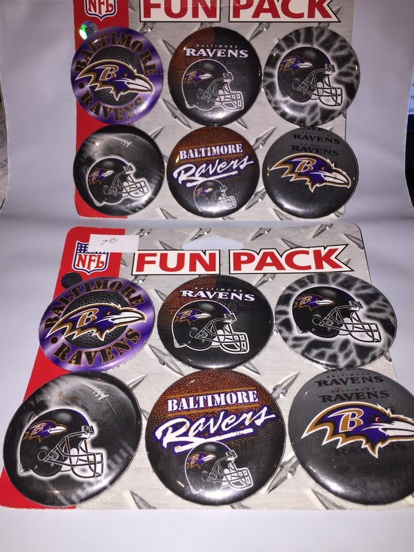 12 -  2 INCH NEW BALTIMORE RAVENS PIN ON  BUTTONS