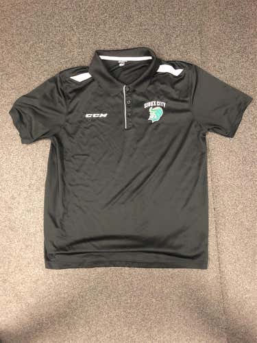 Black Men's Large USHL CCM Polo Golf Shirt