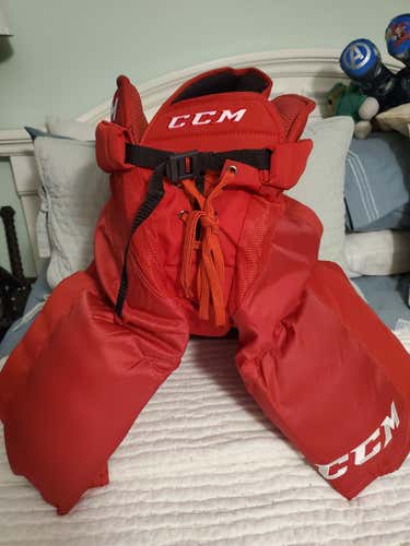 Red Senior Used Large CCM U+CL Hockey Pants