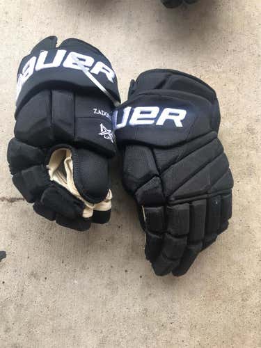 Black Used Bauer Vapor 1X Pro Lite 15" Pro Stock Gloves Colorado Avalanche Zadorov Set 3