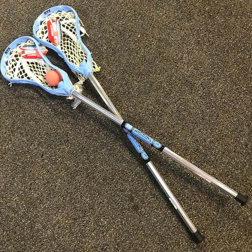 PAIR (2) Hopkins STX Proton Mini Lacrosse Sticks w/ Ball