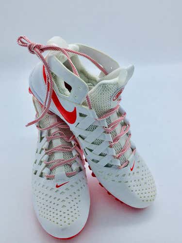 White & Red New Mens Nike Hurache Lacrosse Cleats