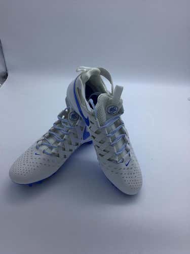 White & Royal Blue New Nike Hurache Lacrosse Cleats