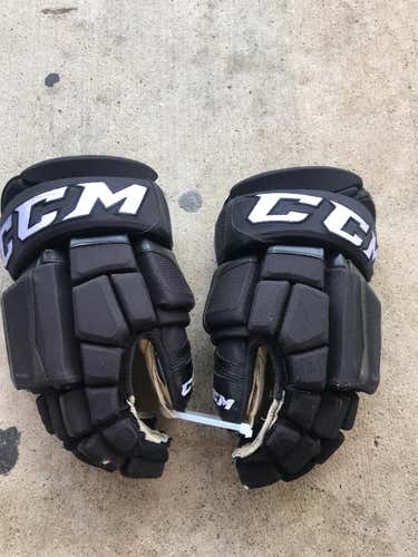 Black Used CCM HGCL 14" Pro Stock Gloves Shot Blockers Colorado Avalanche Stock