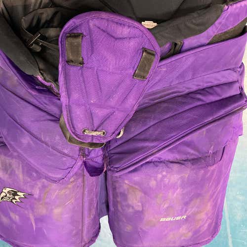 Purple Senior Used XL Bauer Goalie Pants Pro Stock
