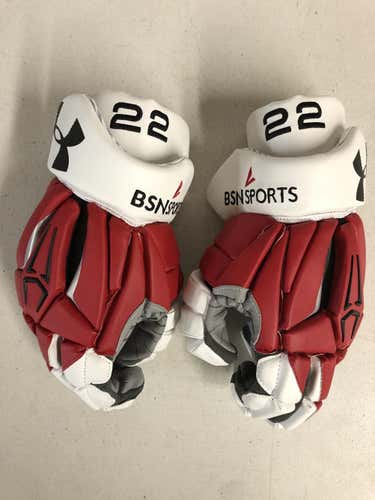 New #22 Player's Under Armour Command Pro Lacrosse Gloves Red 13"
