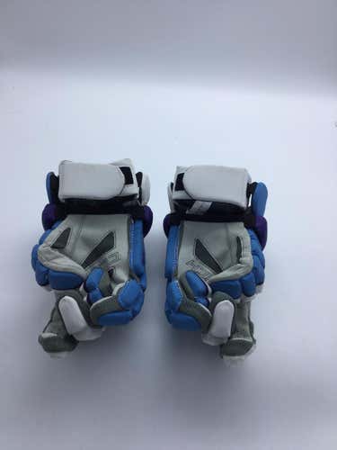 New Player's Brine Clutch Lacrosse Gloves-White, Blue and Purple