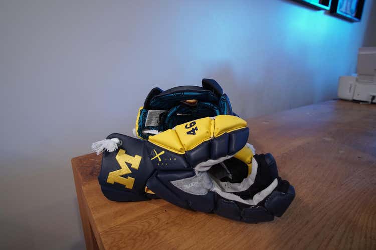 Used MICHIGAN Maverik Rome RX3 Lacrosse Gloves 13"