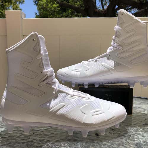 NEW under armour highlight MC football cleats triple white size men’s 7.5