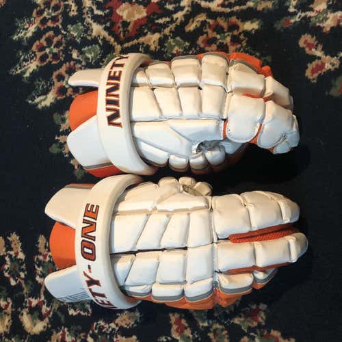 Orange Used Player's Brine 13" Lacrosse Gloves