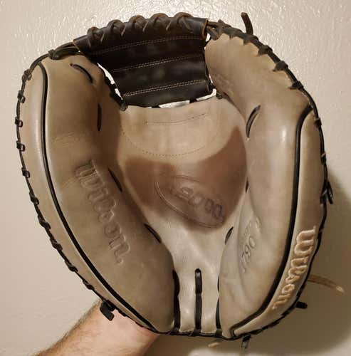 Used Wilson Right Hand Throw Catcher's 1790 Baseball Glove 34"