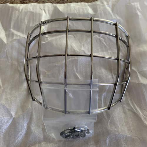 Silver New Bauer NME VTX Pro Stock Goalie Mask