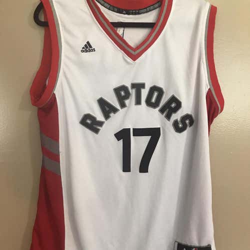 White Jonas Valanciunas Toronto Raptors  Men's XL Adidas Jersey