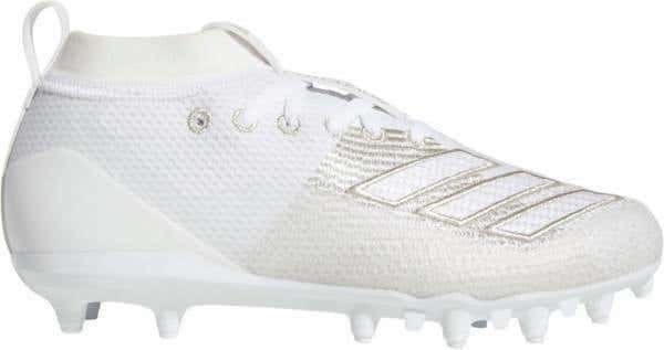 New adidas Adizero 8.0 JR BB7712 youth Football/lacrosse Cleats, Size 4 White