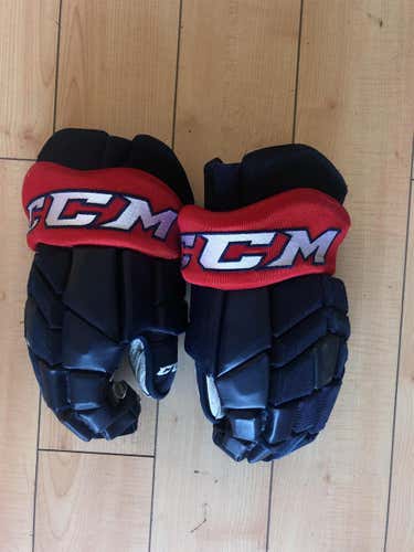Used Navy CCM HG42 14" Pro Stock OHL Gloves (UG174B)