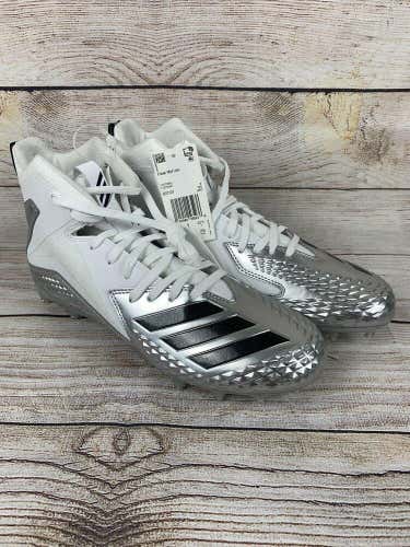 Adidas Freak Mid Von Elite Football Cleats White Silver Black B37107 Size 9.5