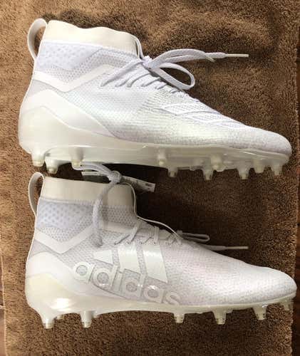 Adidas Adizero 8.0 SK Mid Football Cleats White F36600 Men's Size 10 - NEW