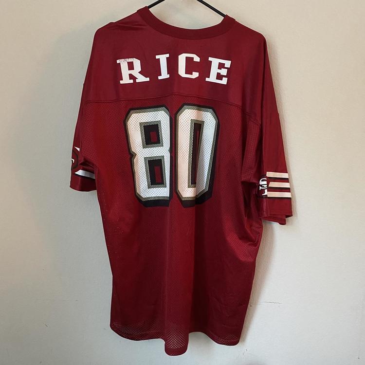 JERRY RICE SAN FRANCISCO 49ERS VINTAGE 1990'S WILSON JERSEY ADULT 50 -  Bucks County Baseball Co.