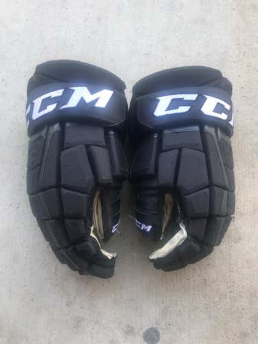 Black Used CCM HGCL 15" Pro Stock Gloves Asst Coach Nolan Pratt