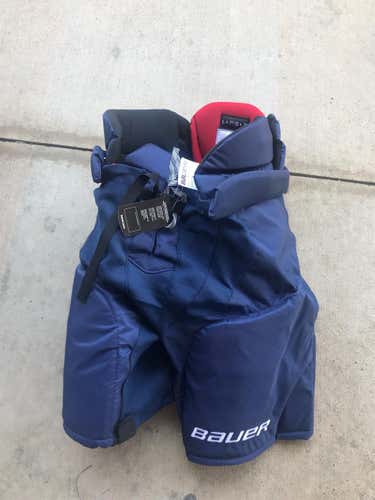 Blue New Large Bauer Pro Stock Hockey Pants Colorado Avalanche Stock +1 / G+1