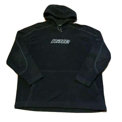 Vintage 2000s Nike Fleece Hoodie Sweatshirt Sz 3XL Embroidered Spell Out Swoosh