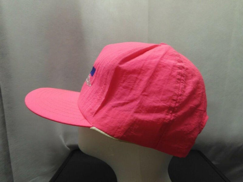 Vtg 80s 90s Hot Pink Dayglo Nylon Dick Simon Racing Trucker Hat