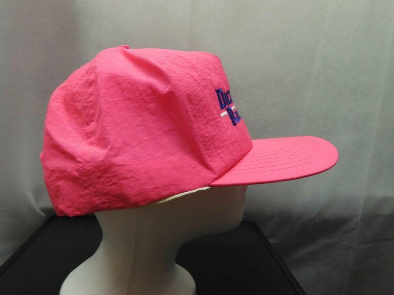 Vtg 80s 90s Hot Pink Dayglo Nylon Dick Simon Racing Trucker Hat