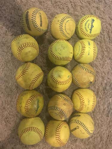 Yellow Used Other 12 Pack (1 Dozen) Softball