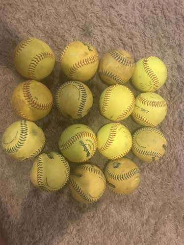 Yellow Used Other 15 Pack Softball