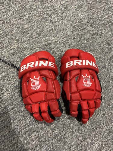 Red Used Player's Brine King Superlight II 12" Lacrosse Gloves