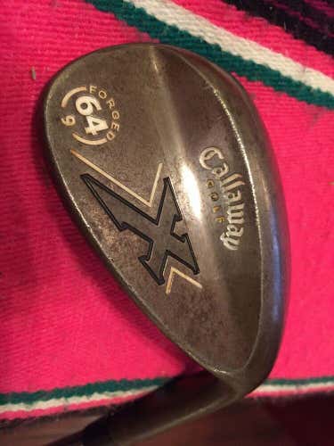Callaway X 64* 9 R Forged MD Raw Tour Lob Wedge MD w New Golf Pride Midsize Grip